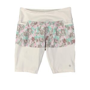 Lija Shorts Womens M Medium White The Skashort Attached Skirt Pockets Pull On